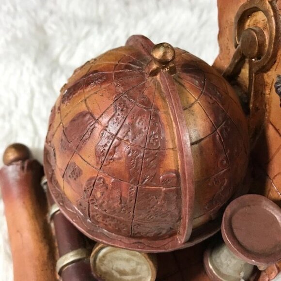 Old World Globe Antique Finished Weighted Resin Bookends - Picture 8 of 14